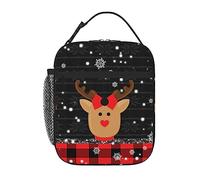Reindeer Lunch Bag for Men Women Insulated Lunch Box Portable Lunch Tote Bag Reusable Lunchbox for Office Work