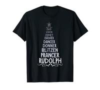 Reindeer Names Christmas Tree T-Shirt