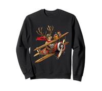 Reindeer Pilot Christmas Aviator Flying Holiday Plane Sweatshirt