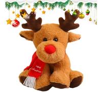 Reindeer Plush Toy - 30cm Cute Christmas Deer, Soft Fabric Stuffed Animal, Holiday Elk Doll with Festive Details | Ornament for Living Room Bed-and Children Nursery and Adults Gift