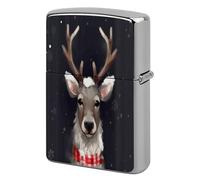 Reindeer Print Metal Lighter Cover Case, Vintage Cool Lighter Housing Funny Lighters Sleeve for Zippo Men Dad Husband Gift Collect