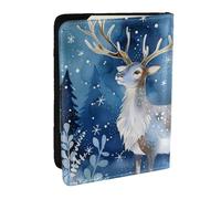 Reindeer Printed Passport Holder,Travel Pu Leather Passport Cover Case Organiser for Men Women,6.5 Inch