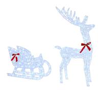 Reindeer Pull Sleigh Acrylic Seasonal Decor Christmas Figurine Modern vidaXL