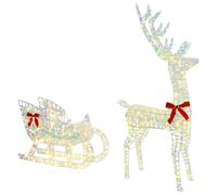 Reindeer Pull Sleigh Christmas Decor Home Decorations Festive Accent vidaXL