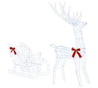 Reindeer Pull Sleigh LOVIISA 151 x 28 x 128 cm LED Light-Up vidaXL