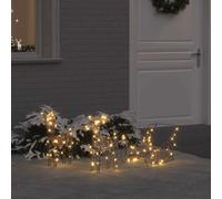 Reindeer Pull Sleigh Warm White 53 x 28 x 33 cm Rattan