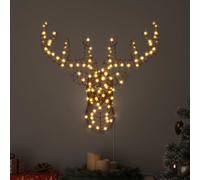 Reindeer Pull Sleigh Warm white 68 x 36.5 x 62.5 cm Rattan