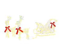 Reindeer Pull Sleigh with 160 LEDs Warm White Christmas Decoration vidaXL