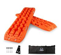 REINDEER Recovery Tracks Mat for 4X4 Off-Road Sand,Snow,Mud Track Tire Ladder with Bag (Set of 2) Orange 4WD