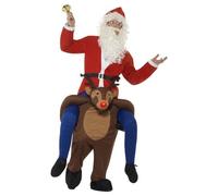 Reindeer Rudolph Christmas Piggyback Fancy Dress Costume Unisex Adult One Size