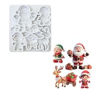 Reindeer Santa Claus Sleigh Elf Christmas Silicone Sugarcraft Mold Cupcake Baking Mould Fondant Cake Decorating Tools