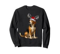 Reindeer Santa Hat Holiday American Foxhound Christmas Sweatshirt