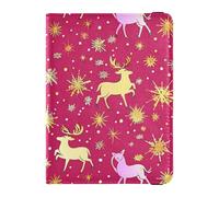 Reindeer Snowflake Gold Leather Passport Holders Vaccine Card Holder Cover Combo Document Organizer Holder Accessories Waterproof, reindeer snowflake gold, One Size