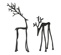 Reindeer Statues,Christmas Reindeer Figurines,Imitation Metal Reindeers Sculpture,Finish European-style Modern Decorative,Reindeer Tabletop Ornaments for Mantel Living Room Bedroom Home Decor (2pcs)