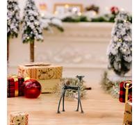Reindeer Statues, Imitation Metal Reindeers Sculpture, Christmas Imitation Metal Black Reindeer Figurines, Finish European-Style Modern Decorative for Mantel Living Room Bedroom Office (I)