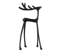 Reindeer Statues Imitation Metal Resin Deer Sculpture,Black Finish European-Style Modern Figurines,Christmas Table Centerpieces Ornaments for Mantel Living Room Bedroom Office (S)