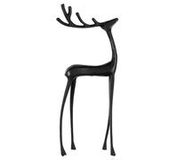Reindeer Statues Imitation Metal Resin Deer Sculpture,Black Finish European-Style Modern Figurines,Christmas Table Centerpieces Ornaments for Mantel Living Room Bedroom Office (M)