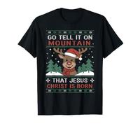 Reindeer Tell On Mountain Christian Ugly Christmas Sweater T-Shirt
