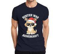 Reindeer Was Ausverkauft Dog Sunglasses Christmas Funny Men's T-Shirt, navy, XL