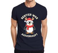 Reindeer Was Out Sold Out Penguin Christmas Funny Gift Men's T-Shirt, navy, S