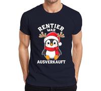 Reindeer Was Out Sold Out Penguin Christmas Funny Gift Men's T-Shirt, navy, S
