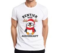 Reindeer Was Out Sold Out Penguin Christmas Funny Gift Men's T-Shirt, White, 3XL
