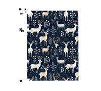 Reindeer, Whimsical, Illustration Pattern Jigsaw Puzzle Warren Reed - Designer Blue 500 Piece