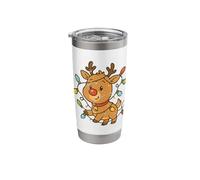 Reindeer with String Lights Christmas Stainless Steel Insulated Tumbler