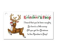 Reindeers Poop Tags Labels for Funny Christmas Kids Activity & Schools Reindeer's Poop (50)