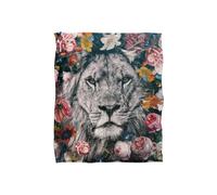 Reinders Floral White Lion Silky Touch Super Soft Throw Blanket 152 X 127 cm