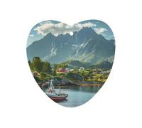 _Reine Village Lofoten Islands Norway Car Air Freshener Decorative Hanging Aromatherapy Tablets for Car Trucks Love form