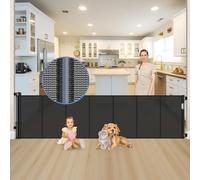 Reinforced 120 Inch Extra Long Retractable Dog Gates for Doorway Extra Wide Pet Gate Retractable Baby Gates Long Baby Gates Indoor Extra Long Retractable Mesh Gate Extra Wide Retractable Gate for Dogs