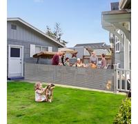 Reinforced 150" Wide Retractable Dog Gate with Cat Door Extra Large Baby Gate Cat Gate with Support Bars to Prevent Crawling Underneath and Scratch Mesh Pet Gate Indoor Cat Barrier for Doorway Stairs