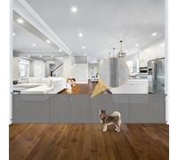 Reinforced 42" Tall Retractable Dog Gate Mesh Baby Fence Gate, 16 Ft Long Baby Gates Indoor Extra Long Gates for Kids or Pets, Outdoor Retractable Gate with Support Rods - Prevent Crawling Under, Gray