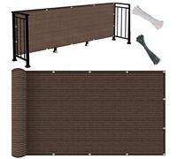 Reinforced 75x210 cm, UV Resistant, No Drill Outdoor Privacy Fence with Cable Ties for Patio and Garden, Brown, Weatherproof Sunshade Barrier
