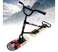 Reinforced Aluminum Frame Snow Scooter with 360° Agile Steering and Dual Blades for All-Terrain Winter Adventure