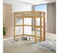 Reinforced Beds 3Ft Wooden Beccles High Sleeper - Natural Oak Finish
