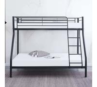 Reinforced Beds, Holt Triple Bunk Bed - Suitable For Adult Use - Single Over Double - Black