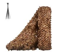 Reinforced Camouflage Netting, Double Layer Camo Net with Nylon Grid for Hunting Shooting Wildlife Hide, Durable Oxford Camo Tarpaulin for Garden Privacy Sunshade(Desert,3X9m)