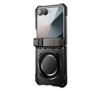 SUPCASE for Samsung Galaxy Z Flip 7 Case with Stand & Front Screen Protector (Unicorn Beetle Grip), [Support MagSafe] [Hinge Protection] Full Body Military-Grade Translucent Back Phone Cover (Black)