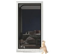 Reinforced Cat Proof Door, Thickened Cat Resistant Mesh Screen Door,Zip Mesh Zipper with Zipper Closure Thickened, for Bedroom, Sliding Door, Living Room Window(Black,85x215cm)
