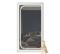 Reinforced Cat Proof Door, Thickened Cat Resistant Mesh Screen Door,Zip Mesh Zipper with Zipper Closure Thickened, for Bedroom, Sliding Door, Living Room Window(White,80x200cm)