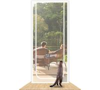 Reinforced Cat Screen Door Fits Door Size 35.5''x 82'', Pet Resistant Mesh Screen Door, Pets Proof Zipper Screen Door For Living Room, Bedroom, Kitchen, Patio, Stop Cats Dogs Running Out(85x200cm)