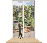Reinforced Cat Screen Door, Heavy Duty Pets Proof With Zipper, Prevent Dogs Cats Running Out From Home(100x220cm)