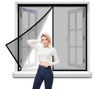 Reinforced Cat Screen Window 140x220cm Fits Door Size Heavy Duty Pets Proof Screen Door with Zipper, Prevent Dogs Cats Running Out from Home Black