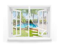 Reinforced Cat Screen Window Fits Window Size 70 x 60 cm, Mosquito Insects Window Screen, Keep Insects Out for Balcony Children's Room Window, White