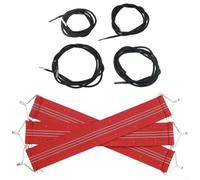 Reinforced Chair Tying System with Latex Elasticity for Secure Attachment to Various Types of Folding Outdoor Lounge Frames (red set)