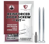 Reinforced Door Screw Kit for Strike Plates, Deadbolt Plates, and Hinges. 3-inch Screws and Screwdriver Bit, Makes Doors Kick Resistant, Home Security Upgrade