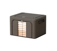 Reinforced Foldable Storage Box with Oxford Cloth and Load-Bearing Steel Frame for Organized Storage (66L Black stripes)
