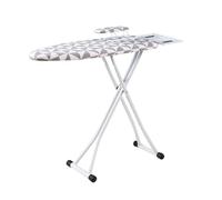 Reinforced Folding Ironing Board with Iron Rest Adjustable Height Mesh Metal Base Easy Storage Table Ironing Board Necks